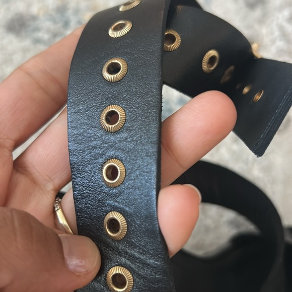 ALLSAINTS Women's Sienna Pointed Toe Black Leather High Heel Sandals - Picture 9 of 12